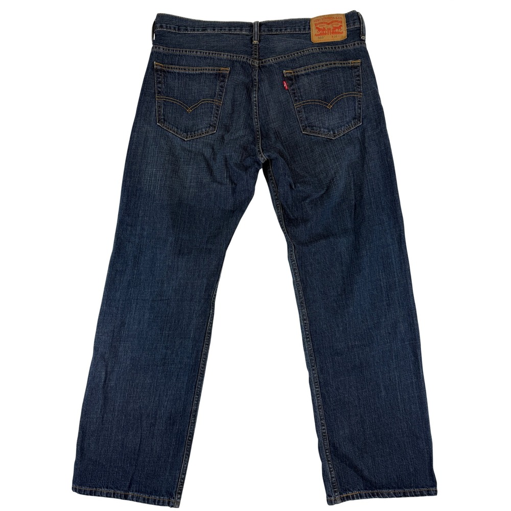 Levi's 569 Loose Straight Jeans Mens 36x32 Blue Dark Wash Relaxed Fit Denim